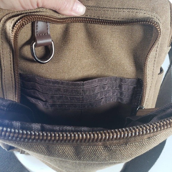 Verlenpaple Unisex Canvas Shoulder/Crossbody Bag Travel Sight See Multi-Pockets - Picture 14 of 14